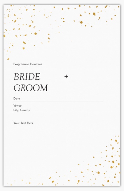 Design Preview for Wedding Programs, Flat 13.9 x 21.6 cm