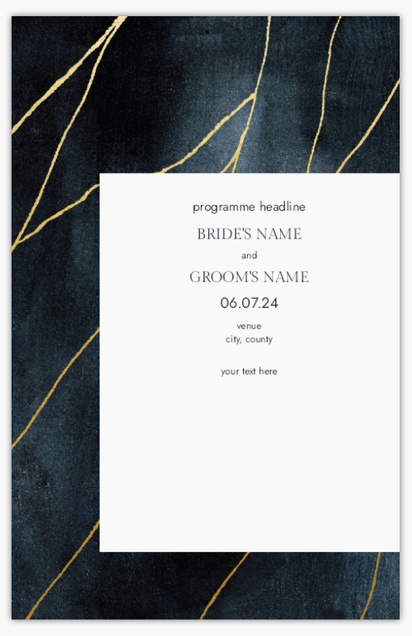 Design Preview for Templates for Programmes Wedding Programs , Flat 13.9 x 21.6 cm