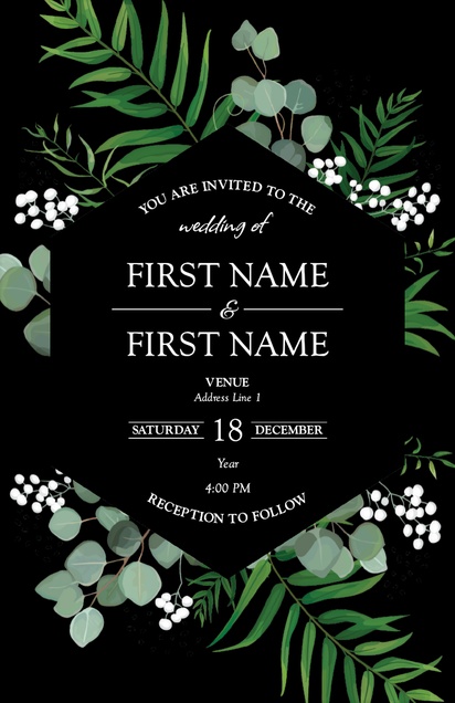 Design Preview for Templates for Greenery Wedding Invitations , Flat 11.7 x 18.2 cm