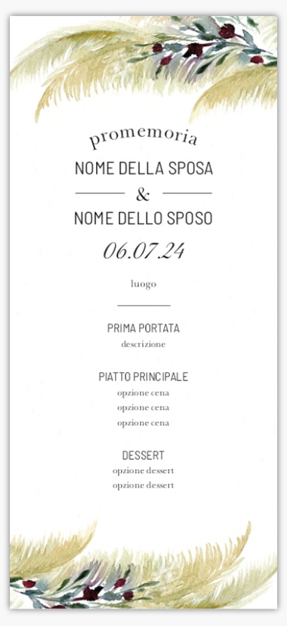 Anteprima design per Menu Matrimonio: Esempi e Modelli