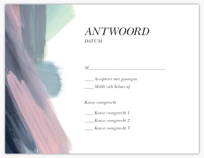 Voorvertoning ontwerp voor Ontwerpgalerij: Dikgedrukt Antwoordkaarten, 13.9 x 10.7 cm