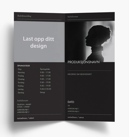 Forhåndsvisning av design for Designgalleri: Antikviteter Brosjyrer, 2-fløyet DL (99 x 210 mm)