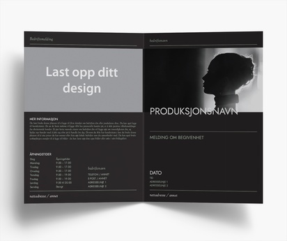Forhåndsvisning av design for Designgalleri: Teater Brosjyrer, 2-fløyet A5 (148 x 210 mm)