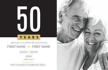 A 50th anniversary modern black gray design for Occasion with 1 uploads