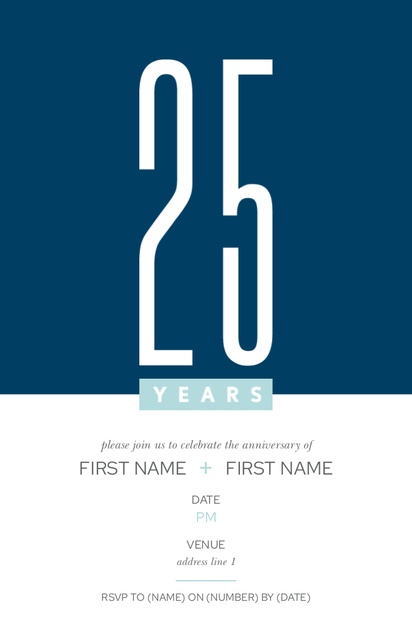 Design Preview for Design Gallery: Anniversary Invitations and Announcements, Flat 11.7 x 18.2 cm