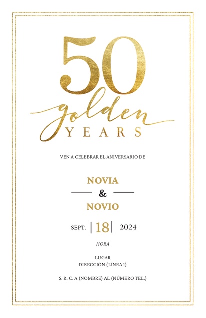 Un 50 aniversario 50 diseño blanco crema para Elegante