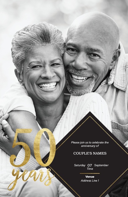 A 50th anniversary gold black brown design for Modern & Simple with 1 uploads