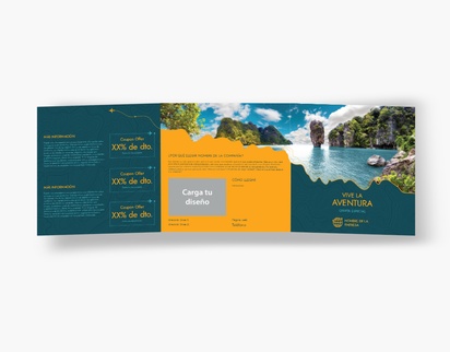 Vista previa del diseño de Galería de diseños de folletos plegados para viajes y alojamiento, Tríptico Cuadrado (210 x 210 mm)