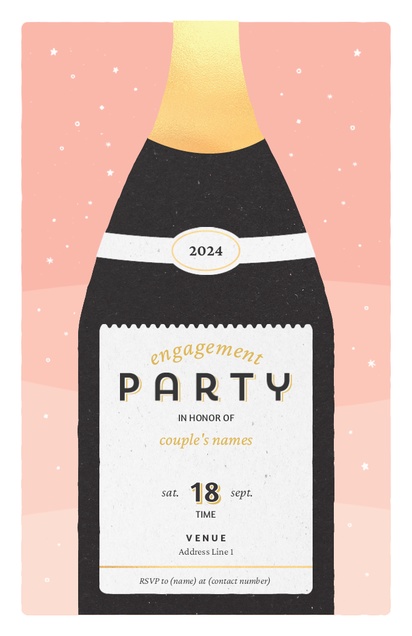A champagne bottle party cream black design for Occasion