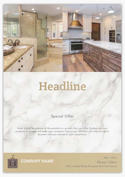 Design Preview for Design Gallery: Kitchen & Bathroom Remodelling Flyers & Leaflets,  No Fold/Flyer A5 (148 x 210 mm)