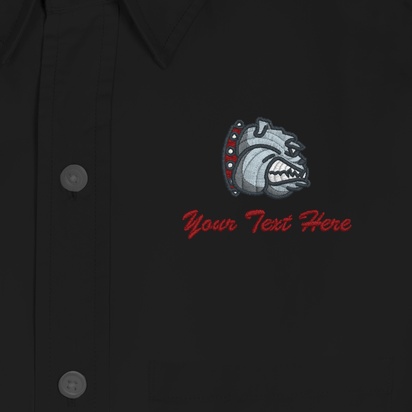 Design Preview for Design Gallery: Sports & Fitness Men's Embroidered Dress Shirts, Men's Black