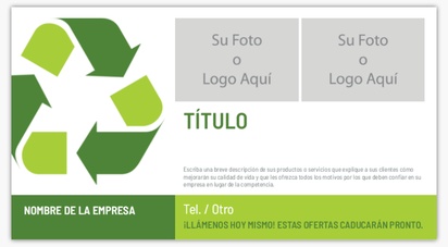 Un gestión de residuos continuidad diseño blanco verde con 2 imágenes
