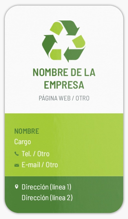Un reciclaje ambiental diseño blanco verde