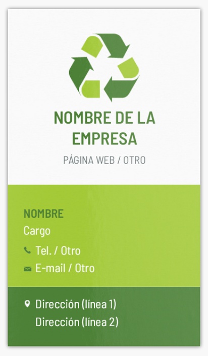 Un reciclaje ambiental diseño blanco verde