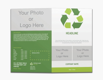 A recycle environment white green design with 3 uploads
