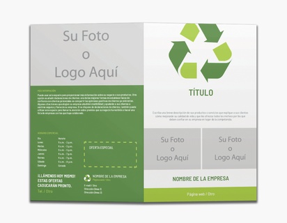 Un reciclar ambiente diseño blanco verde con 3 imágenes