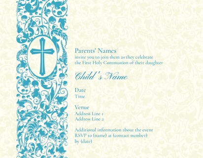 Design Preview for Design Gallery: Religious Invitations and Announcements, Flat 10.7 x 13.9 cm