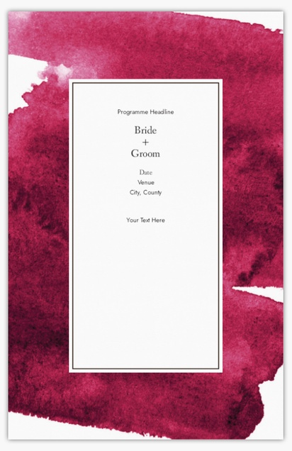 Design Preview for Templates for Bold Wedding Programs , Flat 13.9 x 21.6 cm