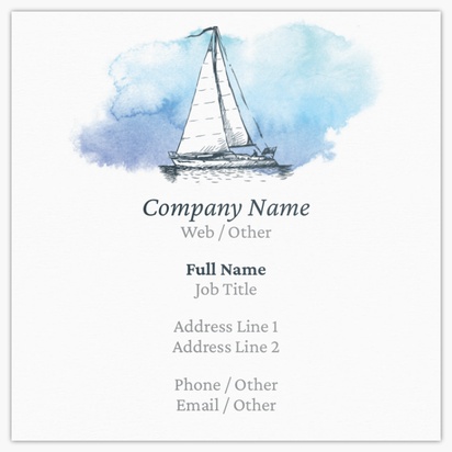 Design Preview for Design Gallery: Boats & Maritime Ultra-Thick Business Cards, Square (65 x 65 mm)