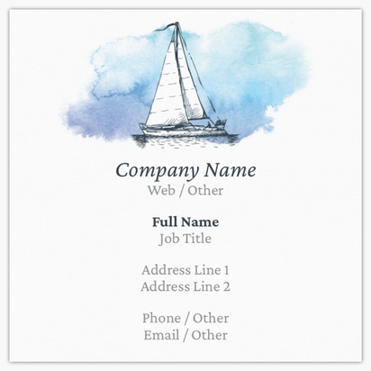 Design Preview for Design Gallery: Boats & Maritime Matte Visiting Cards, Square (63.5 x 63.5 mm)