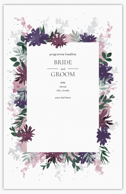 Design Preview for Templates for Wedding Programs , Flat 13.9 x 21.6 cm