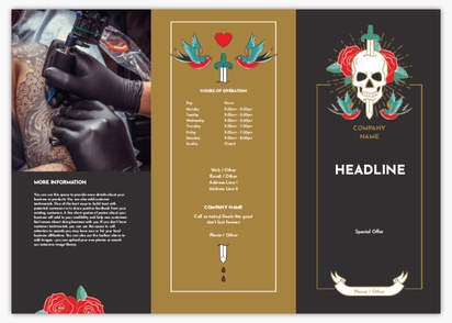 Design Preview for Design Gallery: Tattooing & Body Piercing Flyers, Tri-fold DL