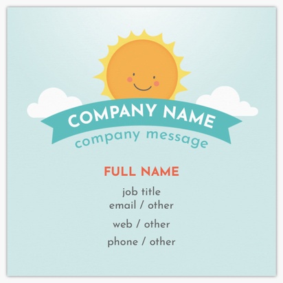 Design Preview for Design Gallery: Nursery Schools Square Business Cards