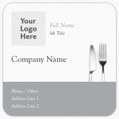 Design Preview for Design Gallery: Food Service Rounded Corner Business Cards, Rounded Square (65 x 65 mm)