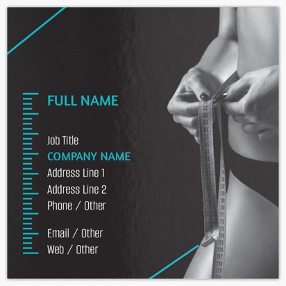 Design Preview for Design Gallery: Weight Loss Consultant Ultra-Thick Business Cards, Square (65 x 65 mm)