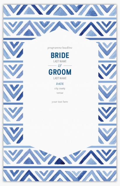 Design Preview for Templates for Patterns & Textures Wedding Programs , Flat 13.9 x 21.6 cm