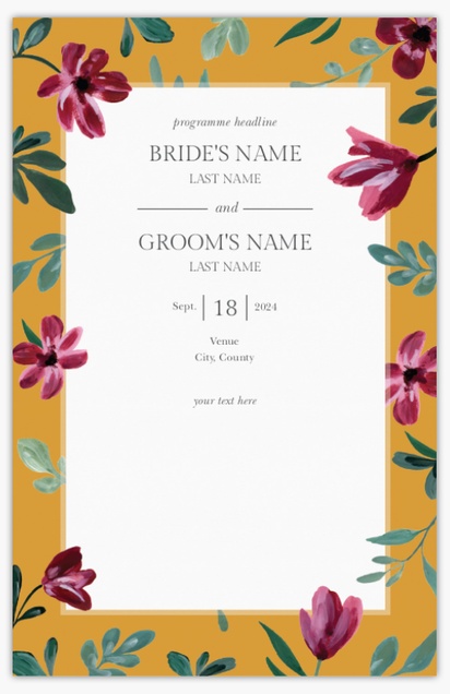 Design Preview for Wedding Programs, Flat 13.9 x 21.6 cm