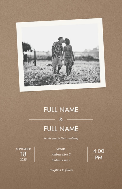Design Preview for Templates for Photo Wedding Invitations , Flat 11.7 x 18.2 cm