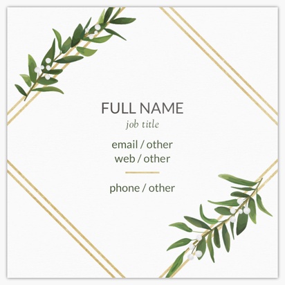 Design Preview for Florists Glossy Business Cards Templates, Square (2.5" x 2.5")