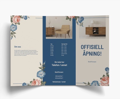 Forhåndsvisning av design for Designgalleri: Antikviteter Brosjyrer, 3-fløyet DL (99 x 210 mm)