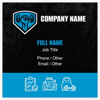 Design Preview for Personal Trainer Business Cards Templates & Designs, Square (65 x 65 mm)