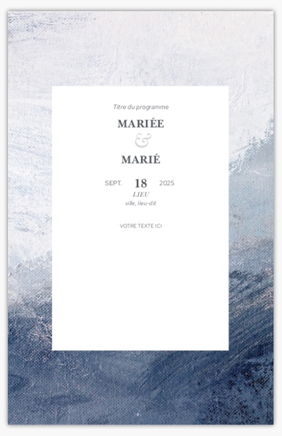 Aperçu du graphisme pour Galerie de modèles : Programmes de mariage, Marin, 6 x 9 po