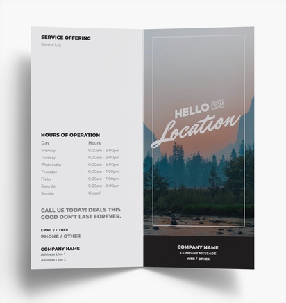 Design Preview for Design Gallery: Travel Agencies Folded Leaflets, Bi-fold DL (99 x 210 mm)