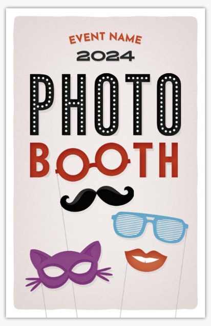 A photo booth props photo booth poster gray pink design for Quinceañera