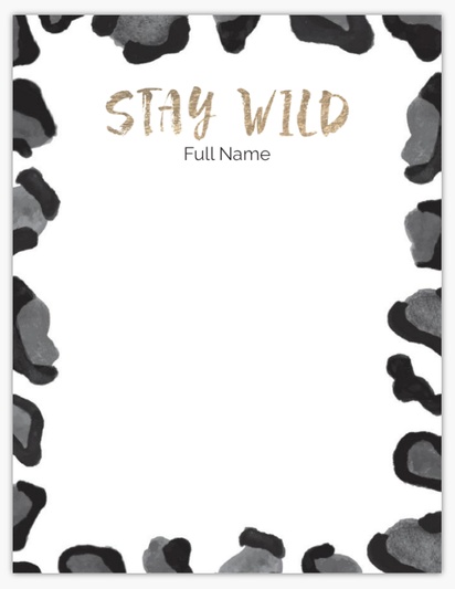 Design Preview for Animals Notepads Templates, 4" x 5.5"