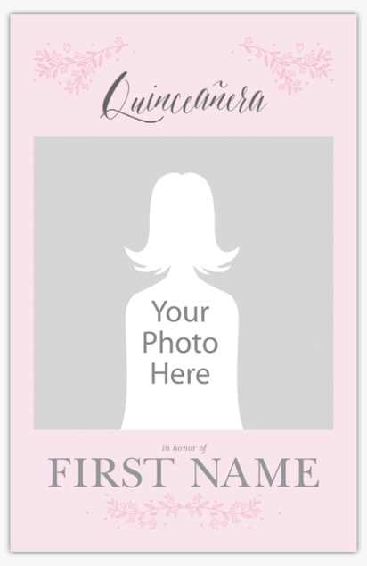 A 15th birthday 1 picture gray design for Quinceañera with 1 uploads