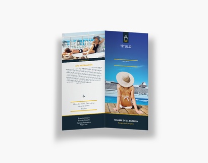 Vista previa del diseño de Galería de diseños de folletos plegados para viajes y alojamiento, Díptico DL (99 x 210 mm)