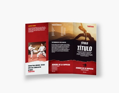 Vista previa del diseño de Galería de diseños de folletos plegados para deportes, salud y ejercicio, Tríptico DL (99 x 210 mm)