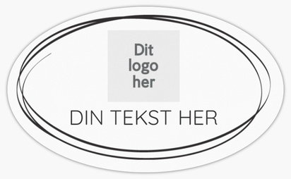 Forhåndsvisning af design for Designgalleri: Klistermærker på ark, 12,7 x 7,6 cm Oval