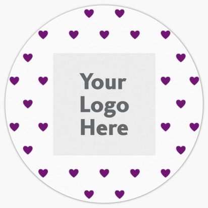 A heart logo white purple design with 1 uploads