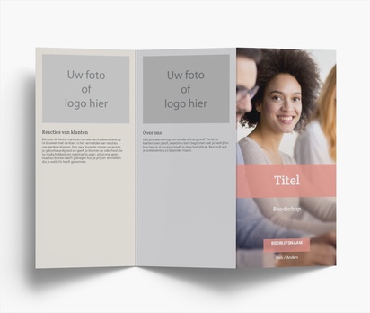 Voorvertoning ontwerp voor Ontwerpgalerij: Marketing en communicatie Folders, Zigzag DL (99 x 210 mm)