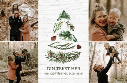 Forhåndsvisning av design for Designgalleri: Trær og kranser Julekort, 18.2 x 11.7 cm  Ensidig