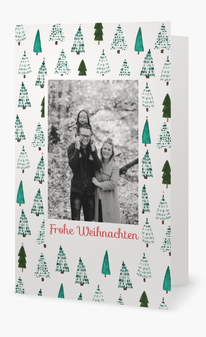Designvorschau für Designgalerie: Weihnachtskarten Bäume & Kränze, 18.2 x 11.7 cm  Klappformat