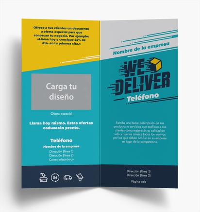 Vista previa del diseño de Galería de diseños de folletos plegados para marketing y relaciones públicas, Díptico DL (99 x 210 mm)
