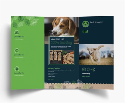 Voorvertoning ontwerp voor Ontwerpgalerij: Dieren en dierenverzorging Folders, Drieluik DL (99 x 210 mm)