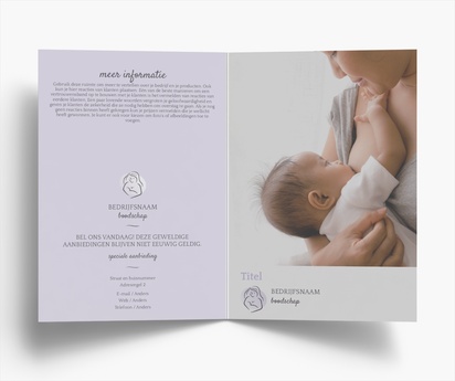Voorvertoning ontwerp voor Ontwerpgalerij: Zwangerschap en bevallen Folders, Tweeluik A5 (148 x 210 mm)